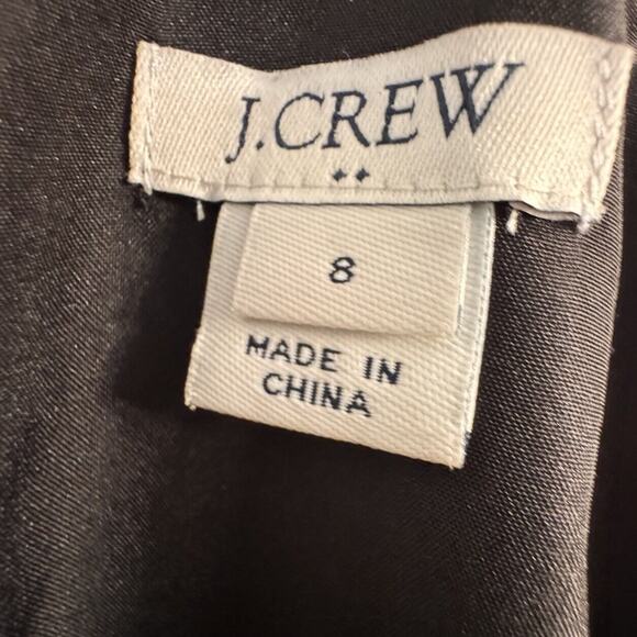 J Crew Tank Top 8 Womens Black Scalloped Edge Spaghetti Strap Halter Minimalist - Picture 3 of 5